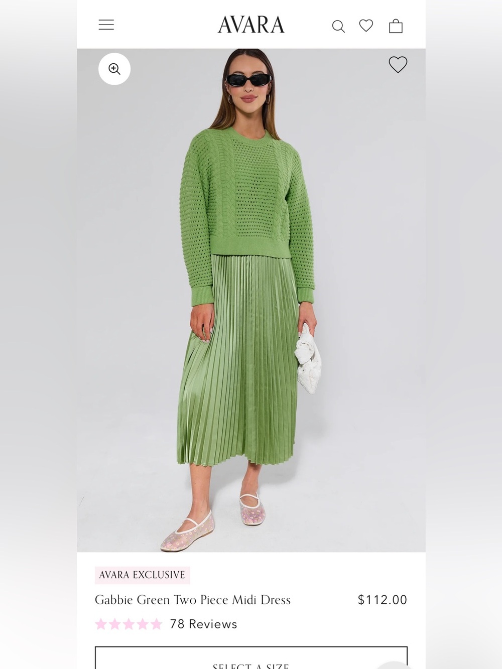 Gabbie Green Two Piece Pleated Midi dress
